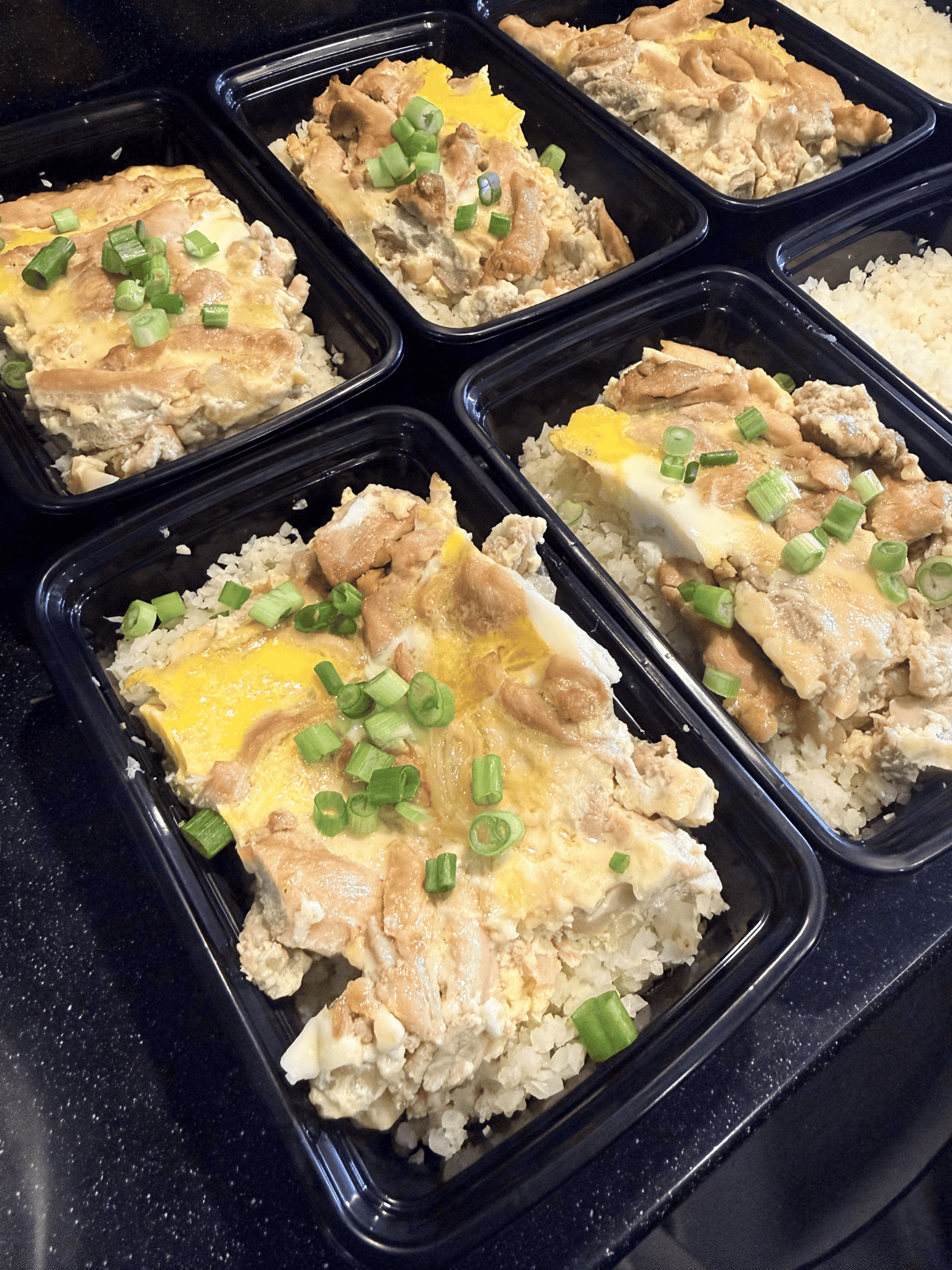 Fresh high-quality low-carb meal prep dishes with vibrant greens